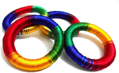 

GOELX Silk thread multicolour wrapped rings for necklace/crafts