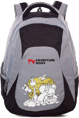 

Adventure Worx Sparkle school backpack with AerWireT 28L 28 L Backpack(Black), Grey
