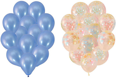 

Instabuyz Printed Balloons for Party Festival Diwali Christmas Decorations New Years Celebrations Birthday Party 25pcs Blue & 25pcs white transparent (50pcs set) Balloon(Blue, White, Pack of 50)