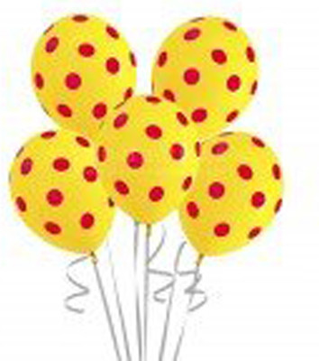 

AMFIN Solid 12 Inch (Pack of 30) Polka Dot Birthday Party Balloons - yellow, red dot Balloon(Yellow, Pack of 30)