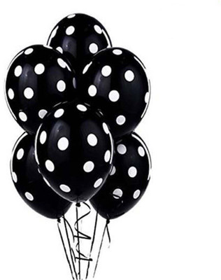 

AMFIN Solid 12 Inch (Pack of 30) Polka Dot Birthday Party Balloons - Black Balloon(Black, Pack of 30)