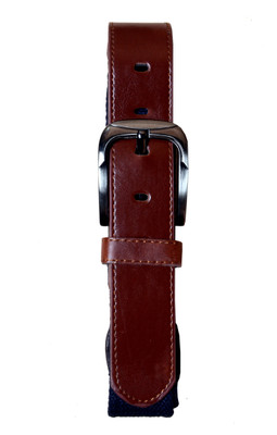 Lara Men Casual Brown Synthetic, Metal, Fabric Belt