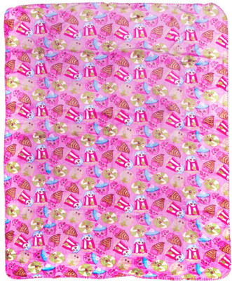MeeMee Printed  Blanket(Cotton, Light Pink