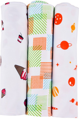

Wonder Wee Printed  Swadding Baby Blanket(Cotton, Pink/Multicolored/Orange