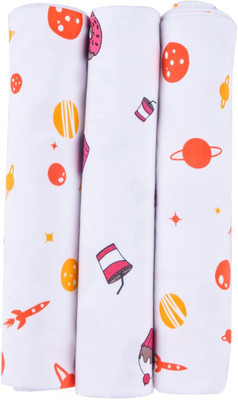

Wonder Wee Printed  Swadding Baby Blanket(Cotton, Orange/Pink/Orange