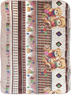 

MeeMee Printed  Blanket(Cotton, Brown