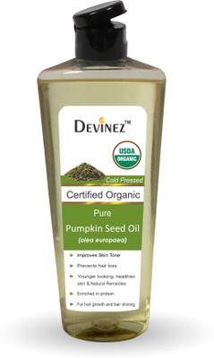 

Devinez Pumpkin Seed Oil - 100% Pure & Organic, Natural, Undiluted for hair loss, Younger looking, healthier skin & Natural Remedies(210 ml)