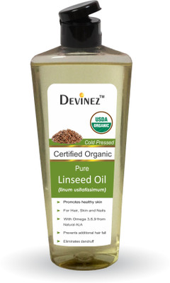 

Devinez Linseed Oil - 100% Pure & Organic, Natural, Undiluted for Hair, Skin and Nails with Omega 3,6,9 from Natural ALA(210 ml)