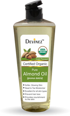 Devinez Almond Oil - Sweet - 100% Pure & Organic, Natural, Undiluted, For Hair & Skin Care, Overall Body Enriched With Vitamin E, Fatty Acids(210 ml)