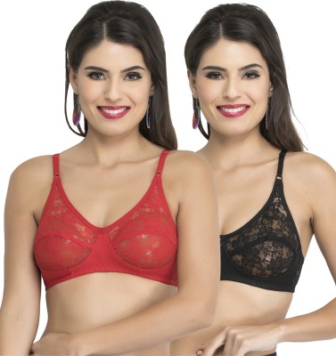 Docare Women Full Coverage Non Padded Bra(Red, Black)