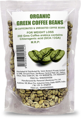 

Vokin Biotech 100% Organic Green Coffee Beans Decaffinated & Unroasted Coffee Beans For Weight Loss Roast & Ground Coffee(200 g, Green Coffee Flavoured)