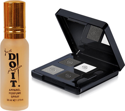 

Oriflame Sweden Giordani Gold Eye Shadow Quad 5.2g (Smokey Grey - 32075) Wth Just Doit Perfume 30ml(Set of 2)