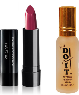 

Oriflame Sweden Pure Colour Intense Lipstick (Warm Fuchsia - 33232) With Just Do It Perfume 30ml(Set of 2)