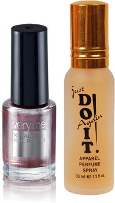 

Oriflame Sweden Very Me Metallic Polish Pink Pearl 6ml (30829) With Just Do It Perfume 30ml(Set of 2)