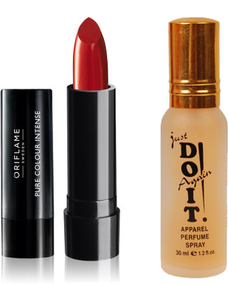 

Oriflame Sweden Pure Colour Intense Lipstick (Radiant Red - 33229) With Just Do It Perfume 30ml(Set of 2)