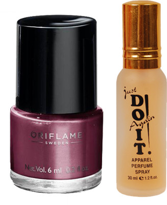 

Oriflame Sweden Pure Colour Polish Mini (Mauve Mirage - 30799) With Just Do It Perfume 30ml(Set of 2)
