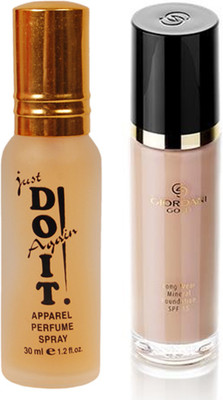 

Oriflame Sweden Giordani Gold Long Wear Mineral Foundation SPF 15 30ml (Light Rose - 31803) Wth Just Doit Perfume 30ml(Set of 2)