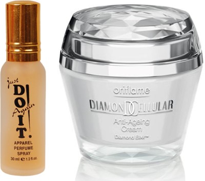 

Oriflame Sweden Diamond Cellular Anti-Ageing Cream 50ml (13659) with Just Doit Perfume 30ml(Set of 2)