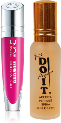 Oriflame Sweden The ONE Lip Sensation Vinyl Gel 5ml (Hot Flamingo - 32448) With Just Do It Perfume 30ml(Set of 2)