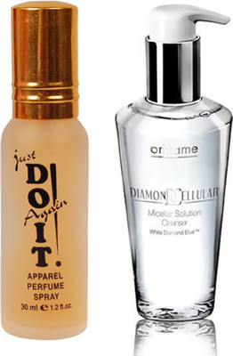 

Oriflame Sweden Diamond Cellular Micellar Solution Cleanser 200ml (21339) with Just Doit Perfume 30ml(Set of 2)