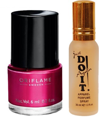 

Oriflame Sweden Pure Colour Polish Mini (Hot Fuschia - 30797) With Just Do It Perfume 30ml(Set of 2)