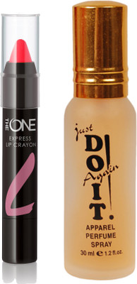 

Oriflame Sweden THE ONE Express Lip Crayon 2.8g (Coral Craze - 33187) With Just Do It Perfume 30ml(Set of 2)