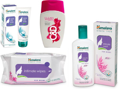 

Himalaya Nipple Care Butter, Clean And Dry, Intimate Wipes, Intimate Wash(Set of 4)