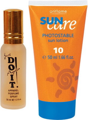 

Oriflame Sweden SUN CARE LOTION SPF 10 (50ml) 1814 With Just Doit Perfume 30ml(Set of 2)