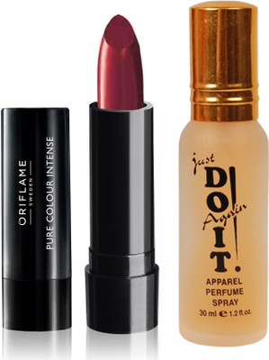 

Oriflame Sweden Pure Colour Intense Lipstick (Daring Berry - 26657) With Just Do It Perfume 30ml(Set of 2)