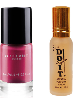 

Oriflame Sweden Pure Colour Polish Mini (Ruby Pink - 33074) With Just Do It Perfume 30ml(Set of 2)