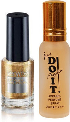 

Oriflame Sweden Very Me Metallic Polish Gold Rush 6ml (30833) With Just Do It Perfume 30ml(Set of 2)