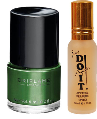 

Oriflame Sweden Pure Colour Polish Mini (Serene Green - 30804) With Just Do It Perfume 30ml(Set of 2)