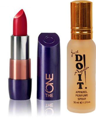 

Oriflame Sweden The ONE 5-in-1 Colour Stylist Lipstick 4g (London Red - 30670) With Just Do It Perfume 30ml(Set of 2)