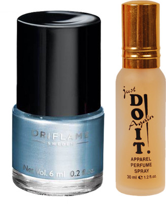 

Oriflame Sweden Pure Colour Polish Mini (Marine Blue - 30805) With Just Do It Perfume 30ml(Set of 2)