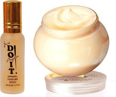 

Oriflame Sweden Milk & Honey Gold nourishing Hand & Body Cream 250ml (31602) With Just Doit Perfume 30ml(Set of 2)