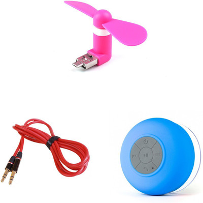 

MINIFOX Mini Fan, Aux Cable, Bluetooth Speaker Combo Set