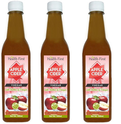 

Health first With strand of mother - Raw Unfiltered,unpasturised Apple Cider Vinegar(3x500 ml, apple Flavored)