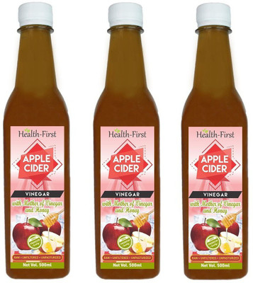

Health first With strand of mother vinegar & Honey- Unfiltered and unpasturised Apple Cider Vinegar(3x500 ml, apple with honey Flavored)