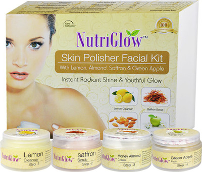 

NutriGlow Skin Polisher Facial Kit With Lemon, Almond, Saffron & Green Apple 200 g