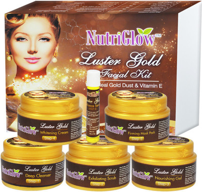 

NutriGlow Luster Gold Facial Kit With Luster Gold Dust & Vitamin E 250 g