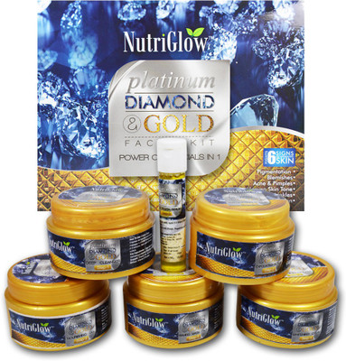 NutriGlow Platinum, Diamond & Gold Facial Kit Power of 3(250 g)