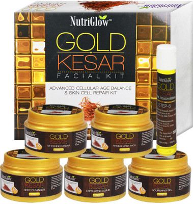 

NutriGlow Gold Keshar Facial Kit Instant Radian Shine & Youthful Glow 250 g