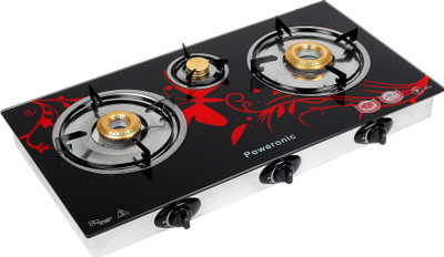 

Poweronic PCT-003 Stainless Steel Automatic Gas Stove(3 Burners)