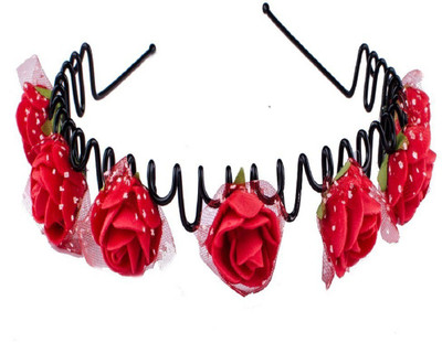 

Confidence New Style ZigZag Hair Clips / Floral Hair Bands For Kids, Girls & Women (Red) Hair Band(Red)