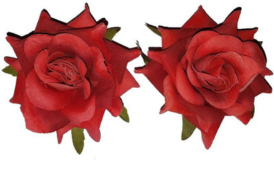 

Confidence Flower Hair Clips / Pins For Party Wear Girls Accessories, 2 Pcs (Red) Hair Clip, Hair Pin(Red)