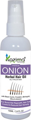 

KAZIMA Premium Quality ONION Herbal Hair Oil For Unisex (100 ML)- Boost Hair Growth, Anti Hair Fall Control & Removes Dandruff Hair Oil(100 ml)