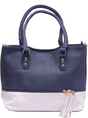 

ADORSY Hand-held Bag(White, Blue), Blue;white