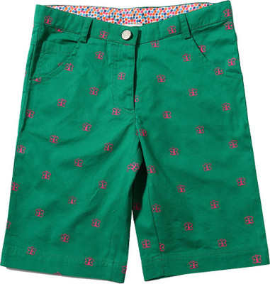 TIDDLYWINGS Short For Girls Casual Printed Cotton Blend(Red, Pack of 1)