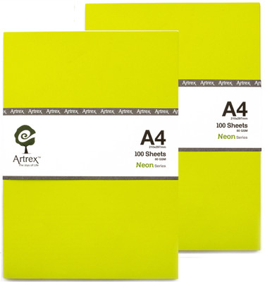 

ARTREX NEON A4 (P2) UNRULED A4 Coloured Paper(Set of 2, Green)