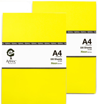 

ARTREX NEON A4 (P2) UNRULED A4 Coloured Paper(Set of 2, Yellow)